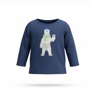 Epic Threads Navy Polar Bear Long Sleeve Tee NWT Size 4/4T